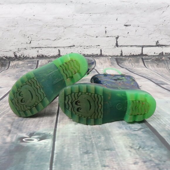 WESTERN CHIEF GREEN & BLUE DINOSAUR LIGHT UP RAIN BOOTS SIZE 8 - Picture 3 of 5